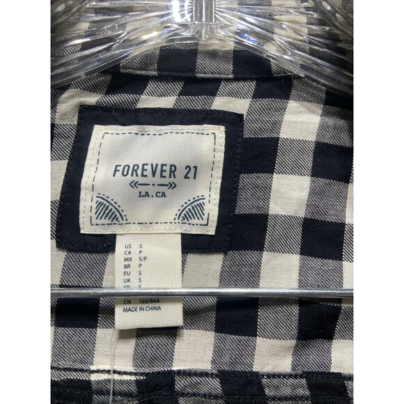 Forever 21 Checkered Button Up Shirt Women’s Small Long Sleeve Plaid - Picture 7 of 8